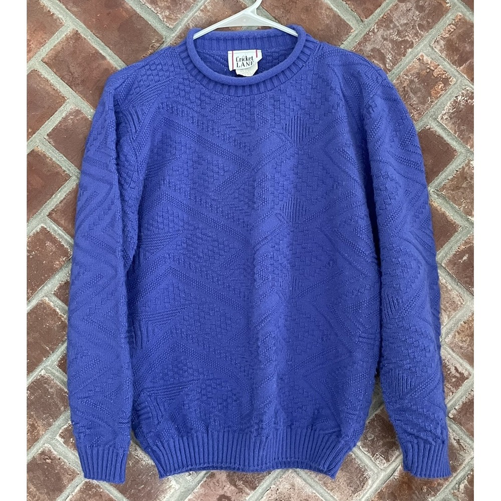 Vintage Cricket Lane Sweater Womens Small Purple‎ Texture Acrylic Rolled Collar
